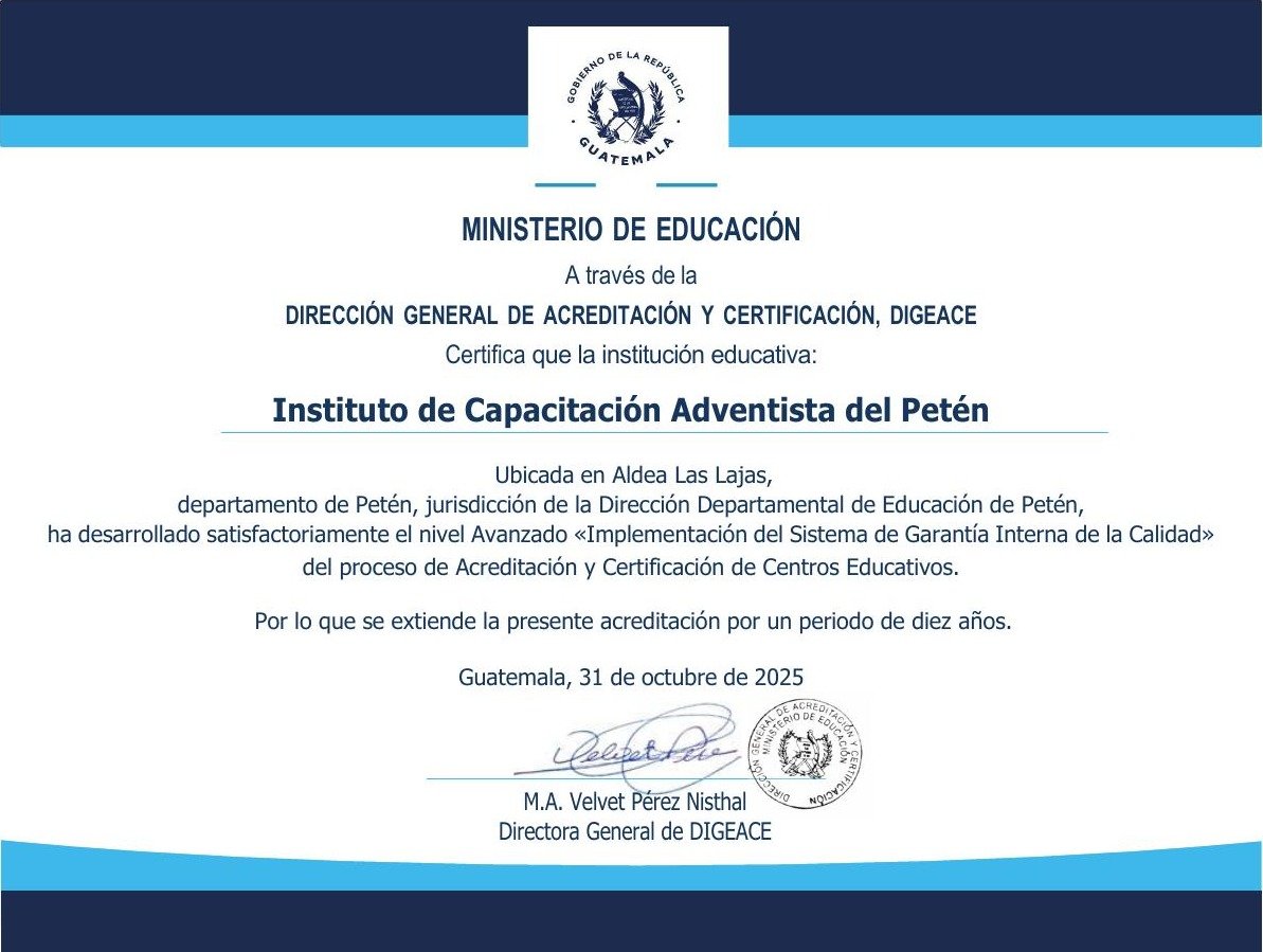 Diploma de acreditación de calidad educativa, nivel avanzado, DIGEACE 2025